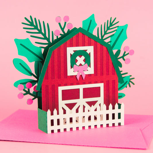 Christmas Barn Card SVG