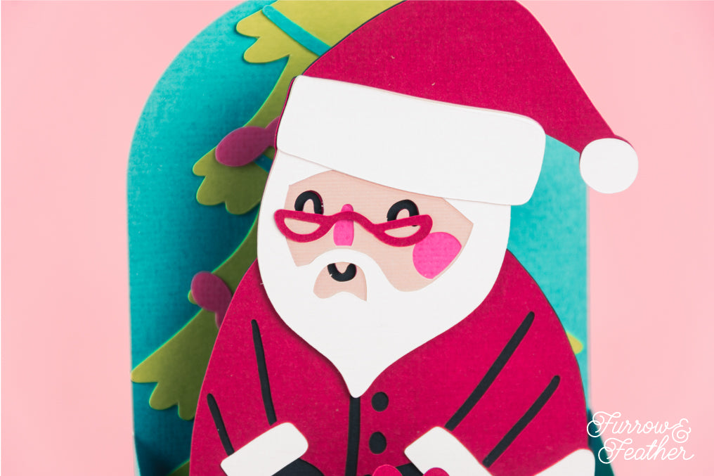 Christmas Card SVG - Gift Box Santa