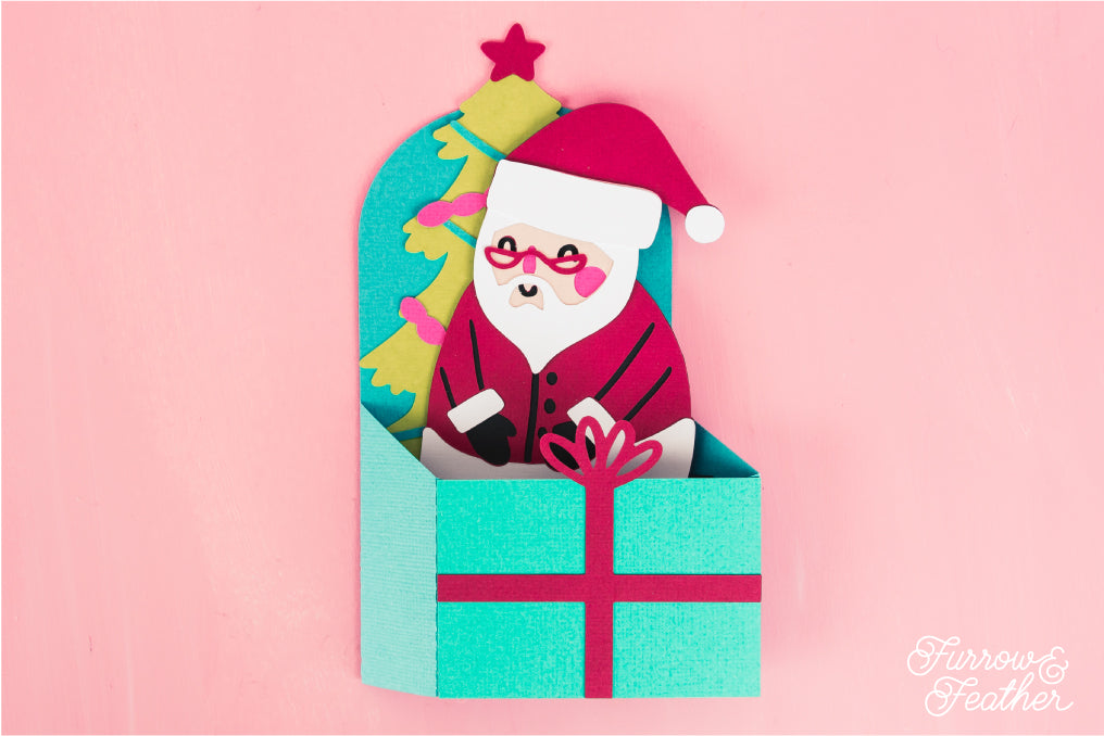 Christmas Card SVG - Gift Box Santa