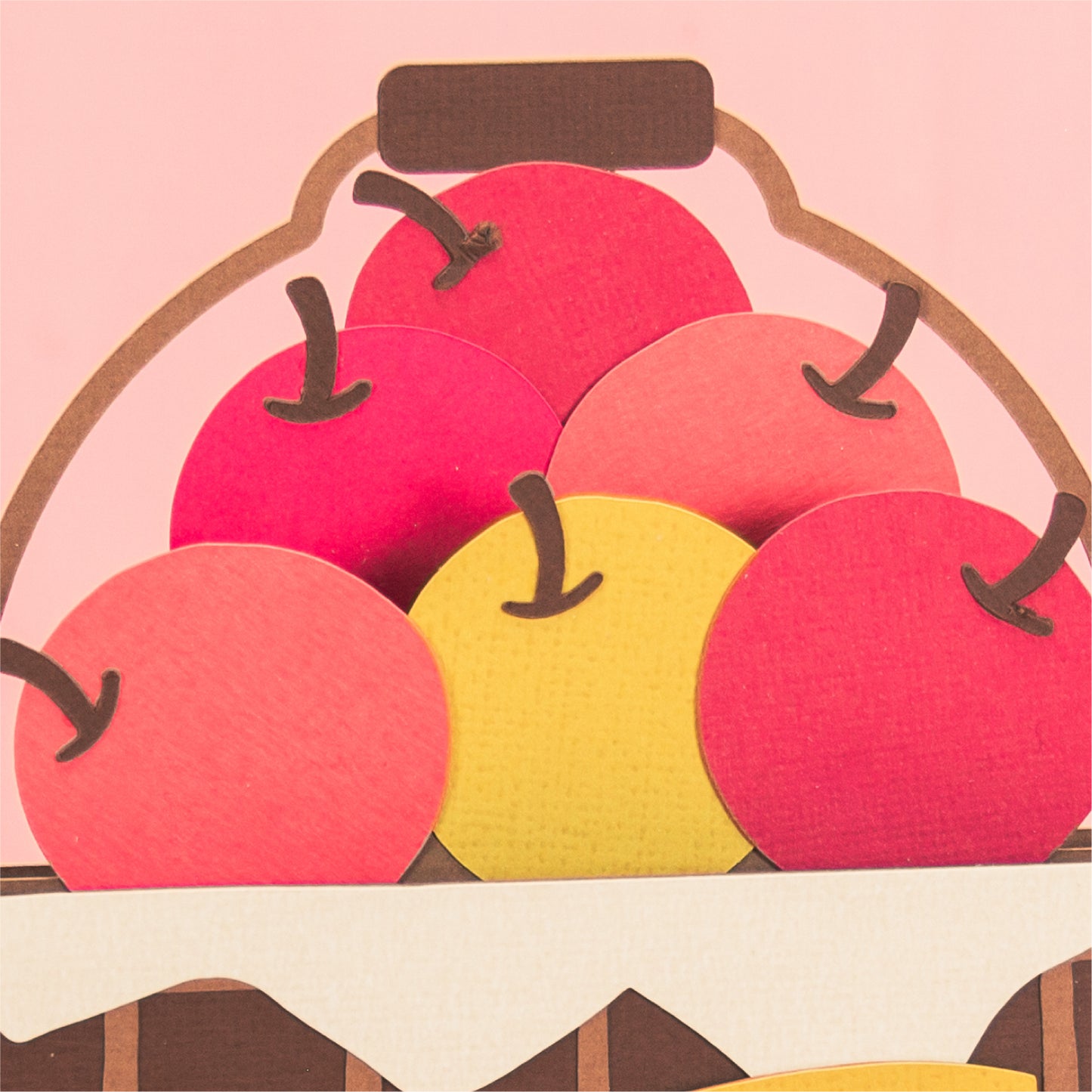Apple Basket Card - 3D Autumn Card SVG
