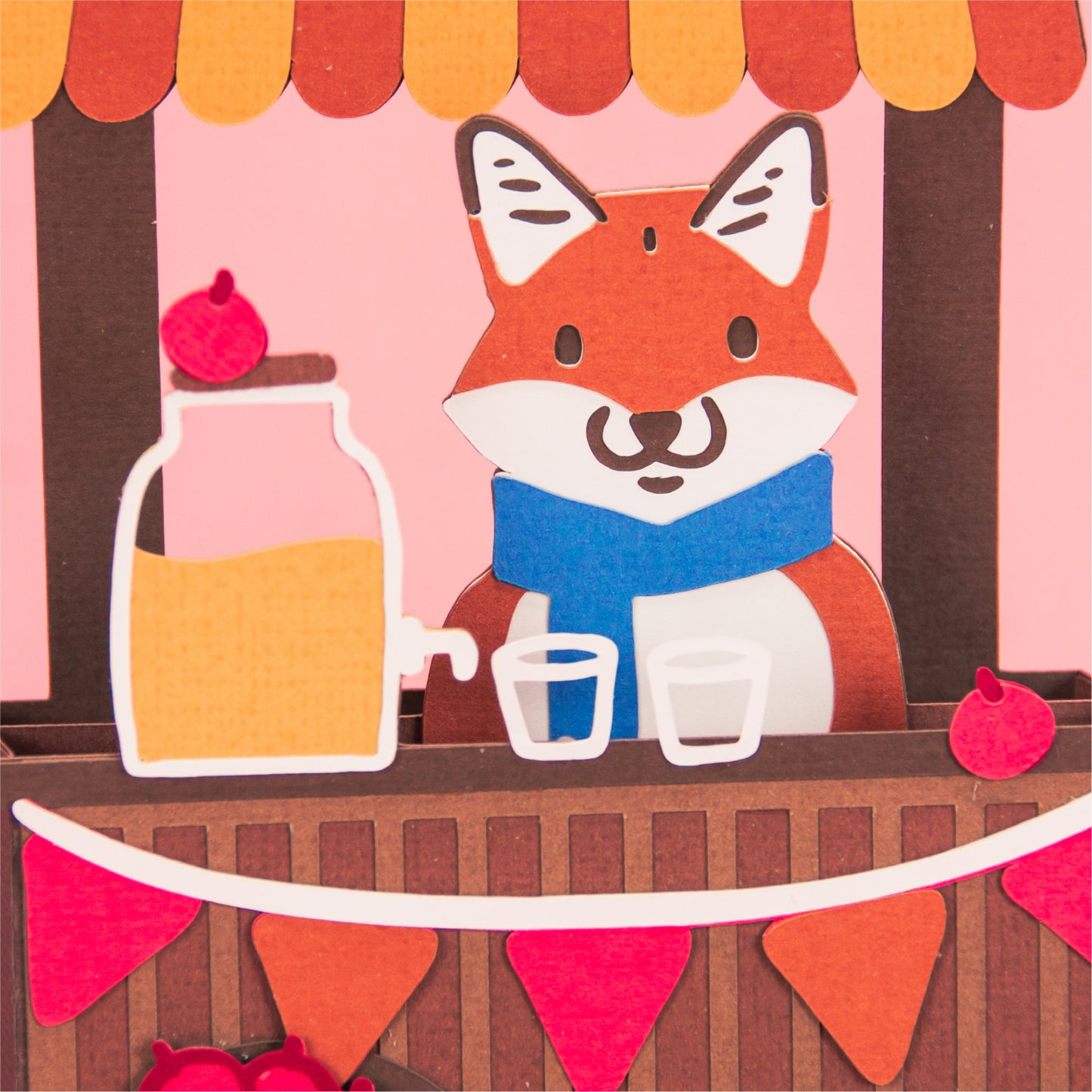 Apple Cider Cart Card - 3D Autumn Card SVG