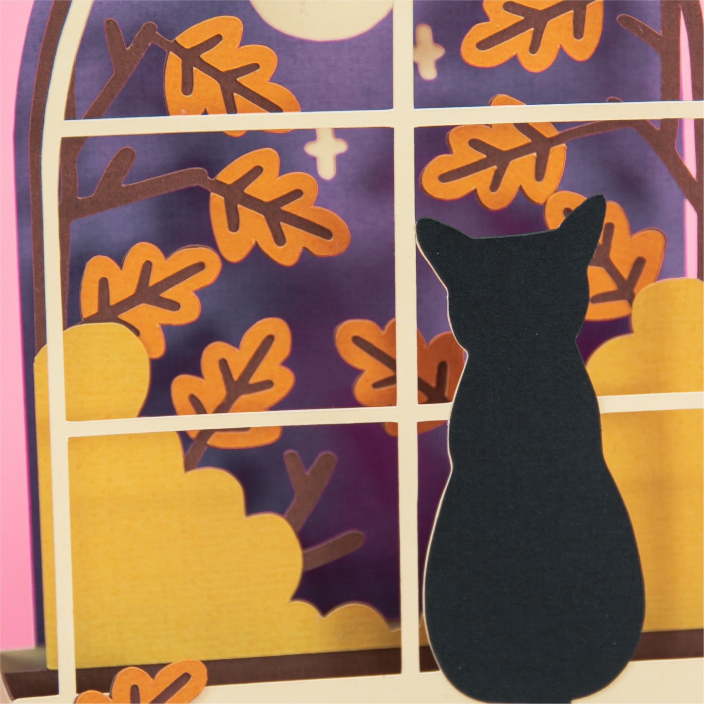 Autumn Window Card - 3D Card SVG