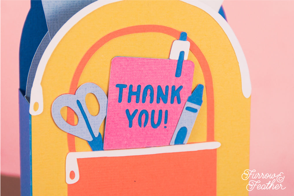 3D School Backpack Card - Teacher Appreciation Card SVG