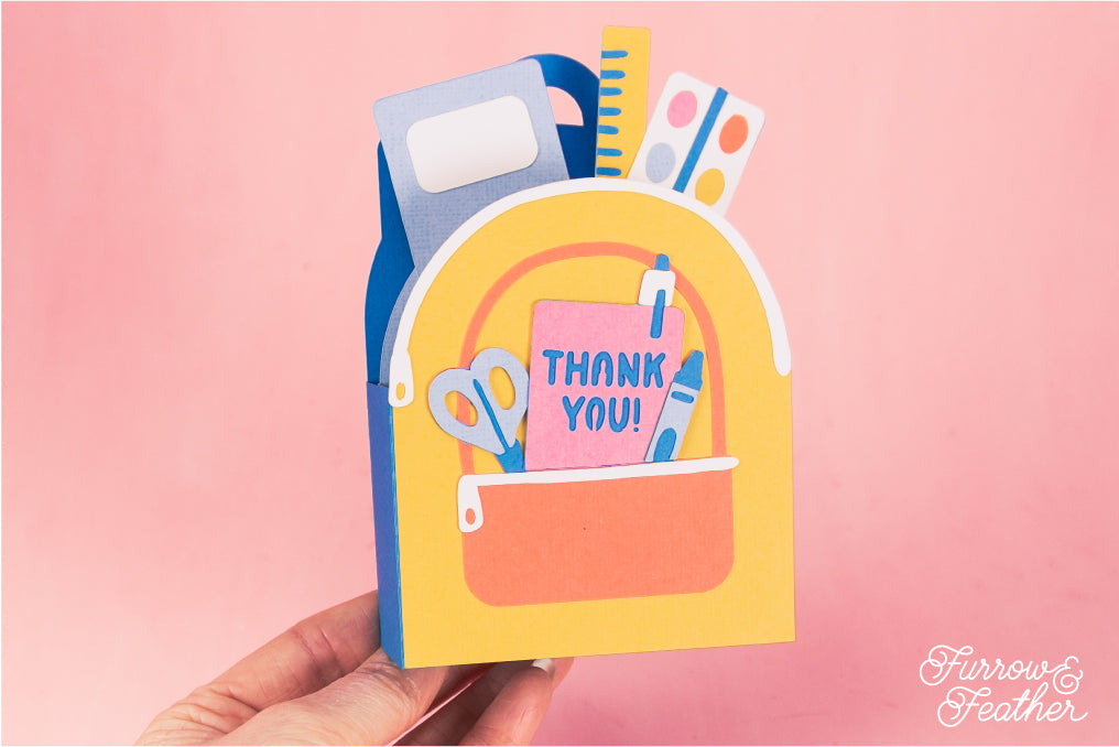 3D School Backpack Card - Teacher Appreciation Card SVG