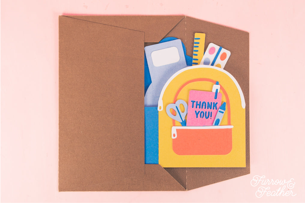 3D School Backpack Card - Teacher Appreciation Card SVG