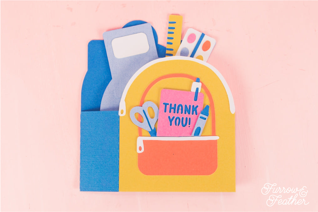 3D School Backpack Card - Teacher Appreciation Card SVG