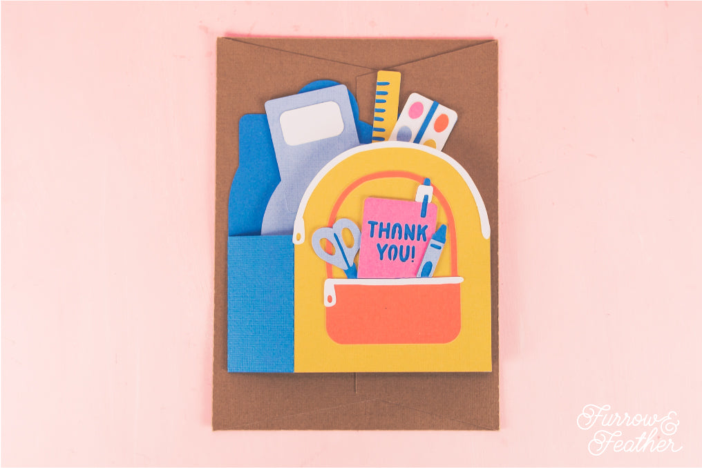 3D School Backpack Card - Teacher Appreciation Card SVG