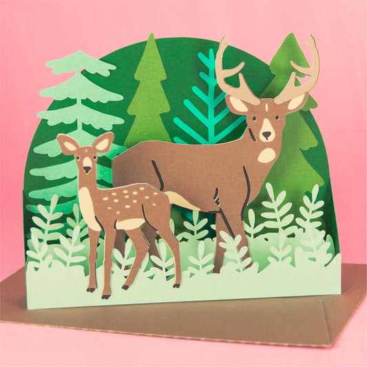 Buck and Fawn Card - 3D Father's Day Card SVG
