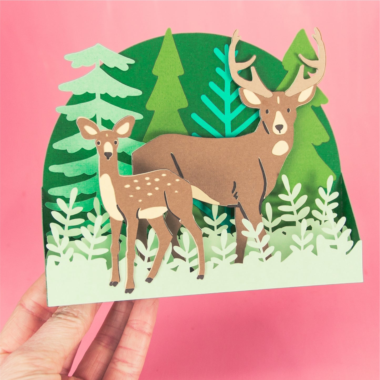 Buck and Fawn Card - 3D Father's Day Card SVG
