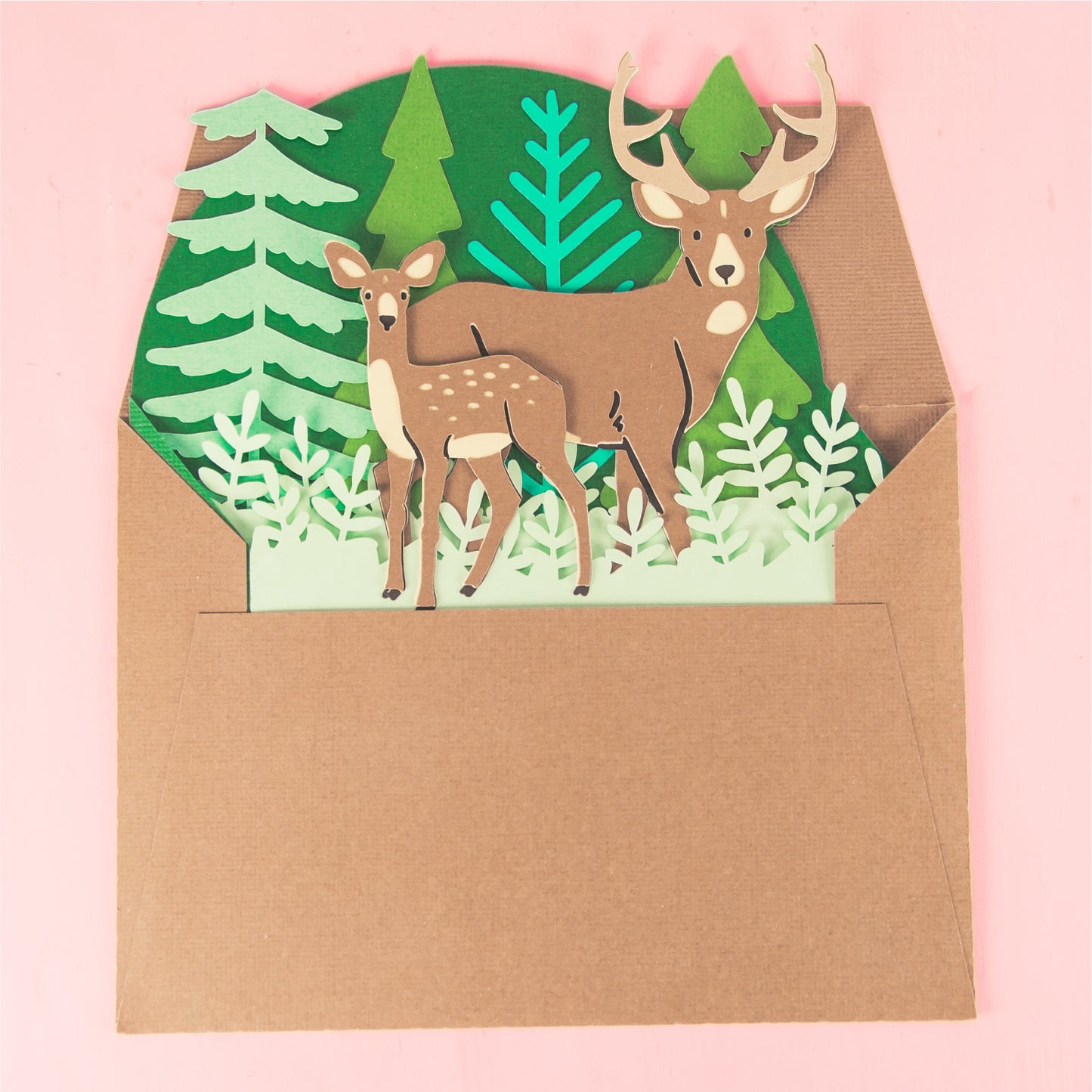 Buck and Fawn Card - 3D Father's Day Card SVG