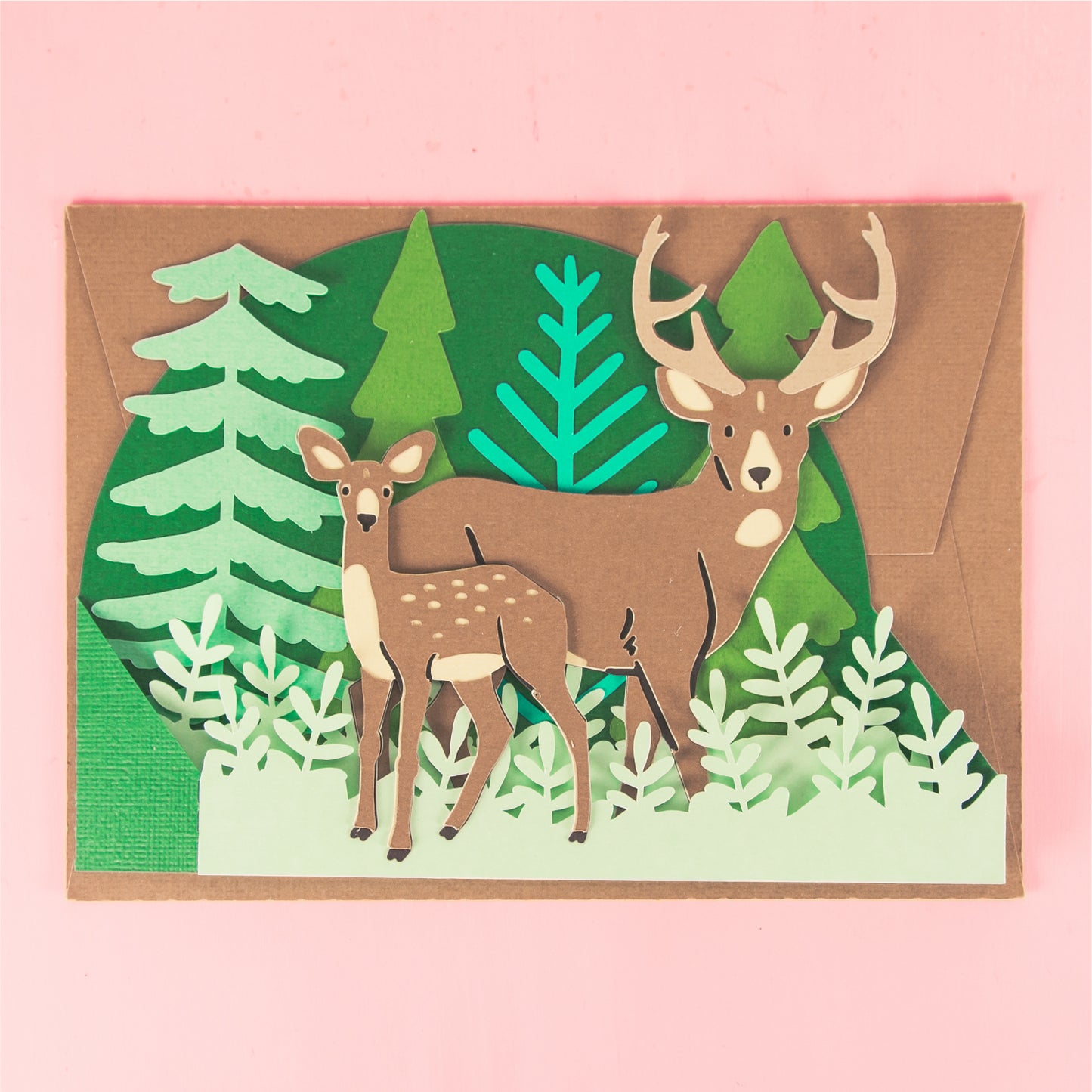 Buck and Fawn Card - 3D Father's Day Card SVG