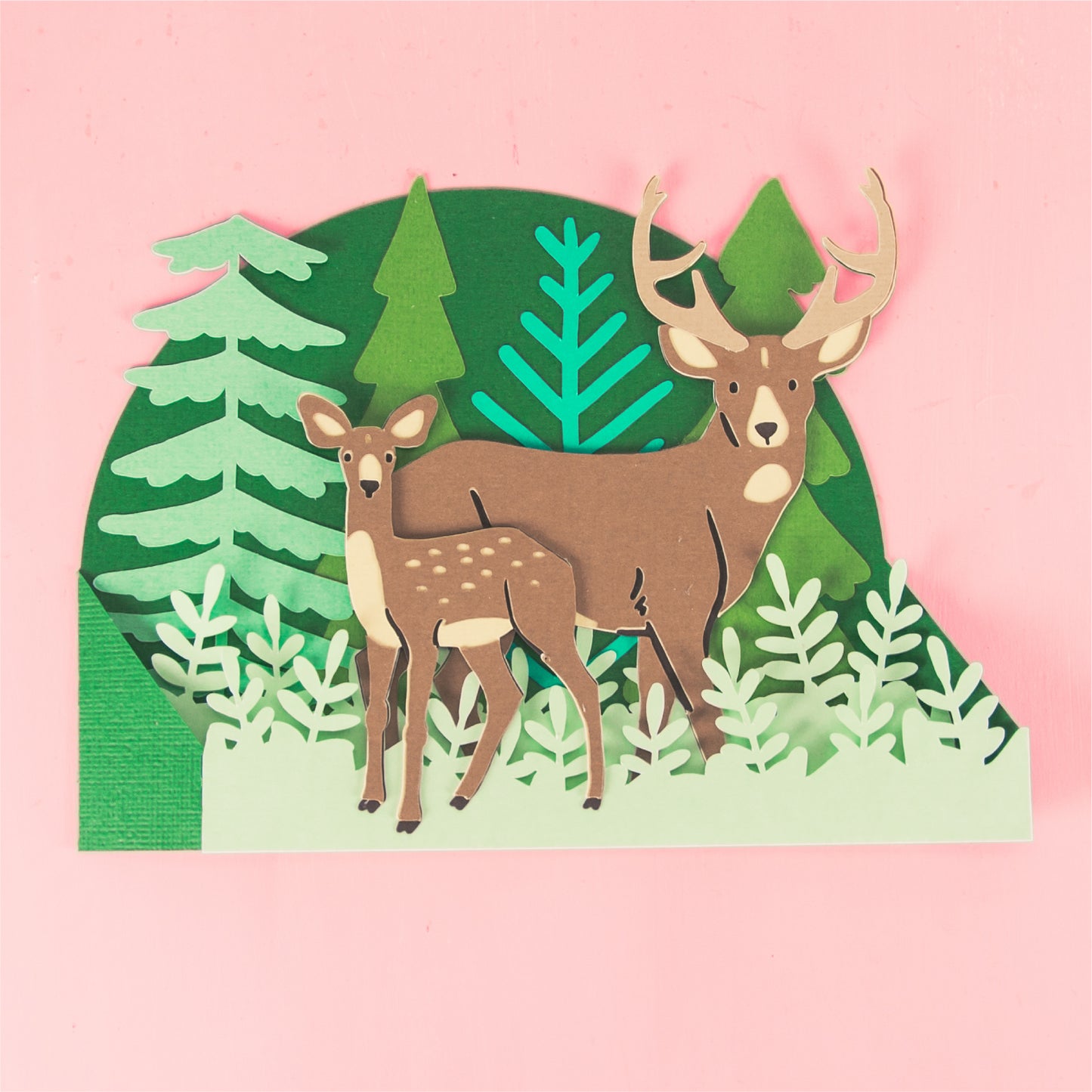 Buck and Fawn Card - 3D Father's Day Card SVG