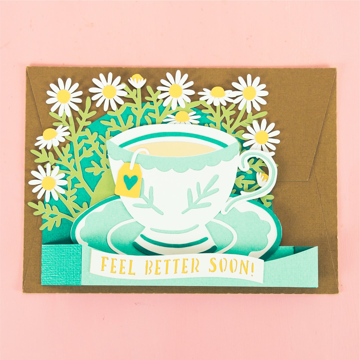 Chamomile Tea Cup Card - Sympathy Card SVG
