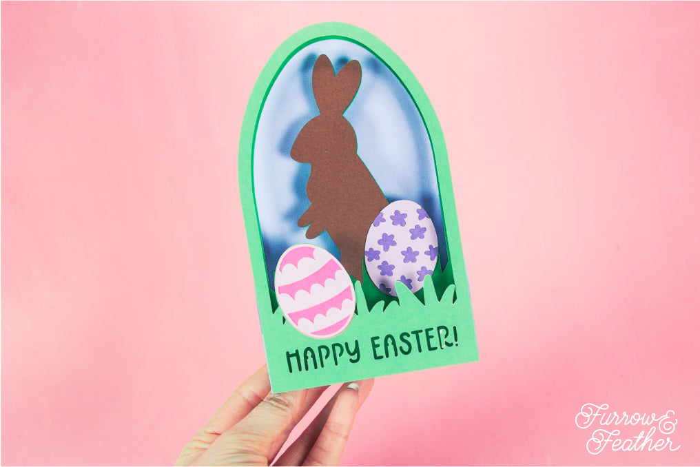 Chocolate Easter Bunny Card - 3D Easter Card SVG
