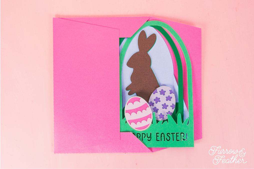Chocolate Easter Bunny Card - 3D Easter Card SVG
