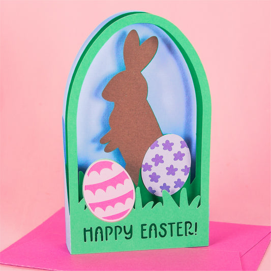Chocolate Easter Bunny Card - 3D Easter Card SVG
