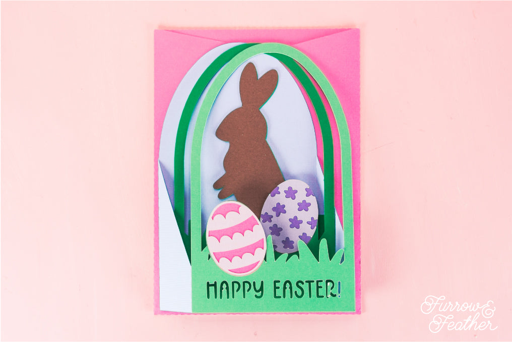 Chocolate Easter Bunny Card - 3D Easter Card SVG