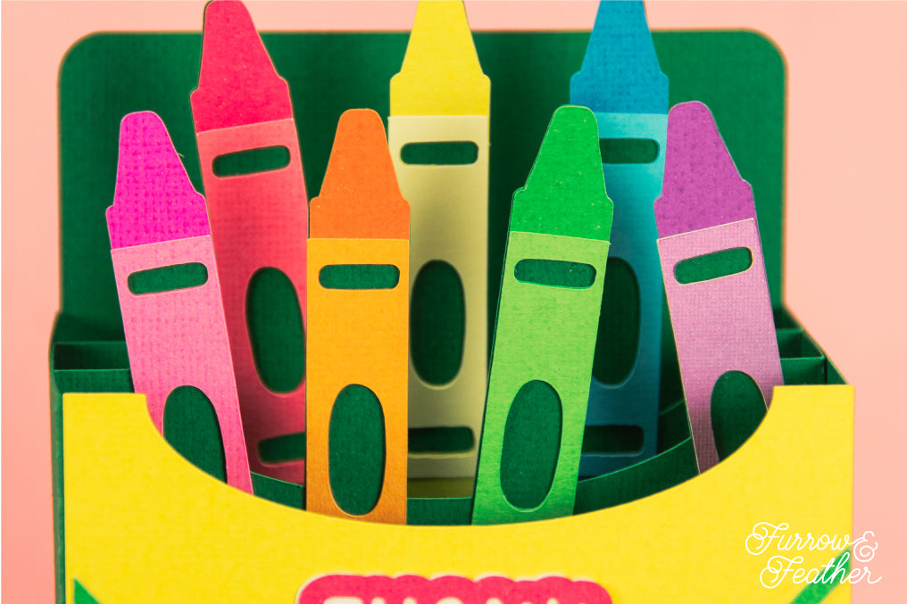 3D Crayon Box Card - Teacher Appreciation Card SVG