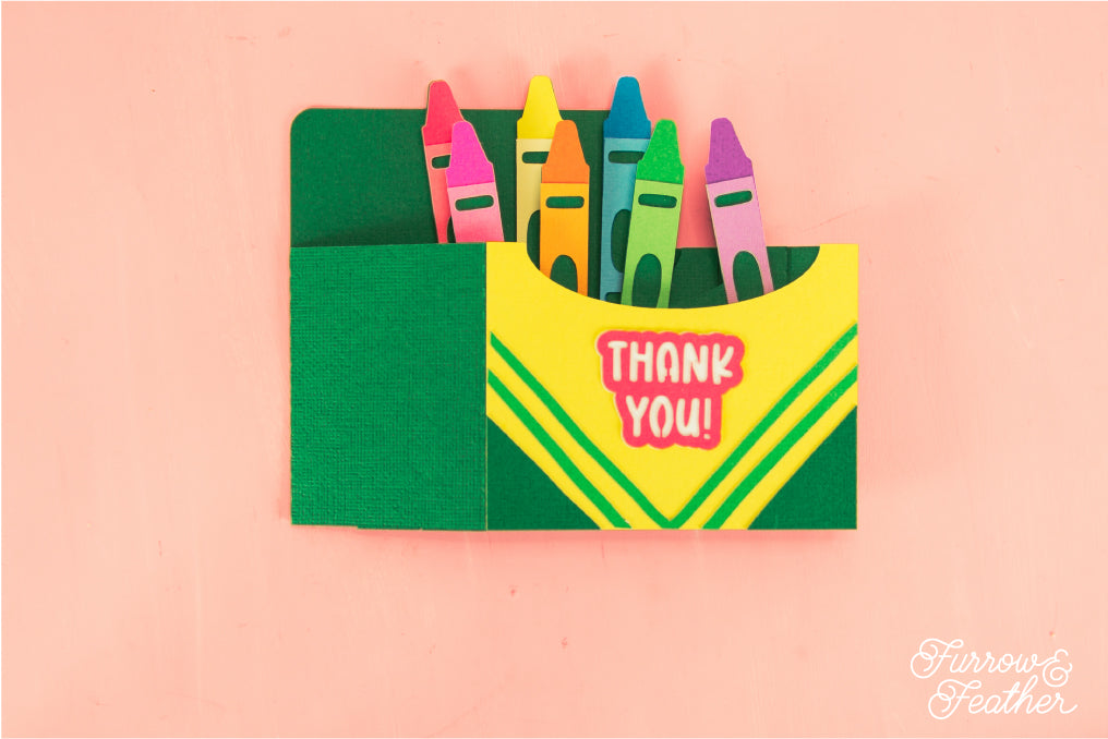 3D Crayon Box Card - Teacher Appreciation Card SVG