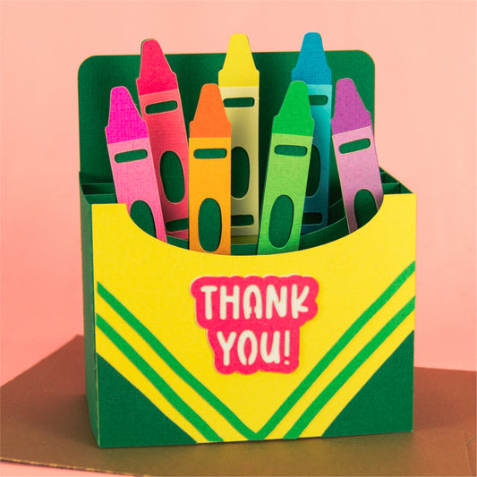 3D Crayon Box Card - Teacher Appreciation Card SVG