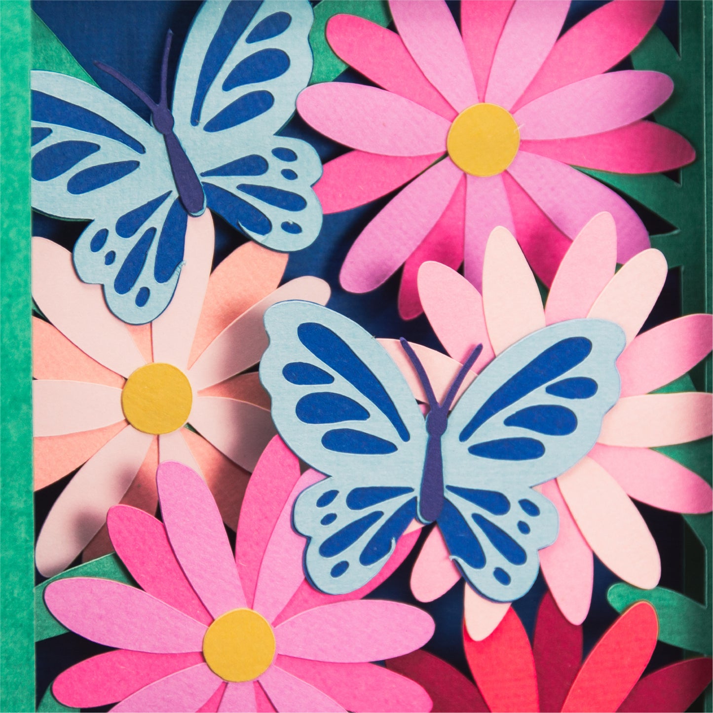 Daisies and Butterflies Card - 3D Card SVG