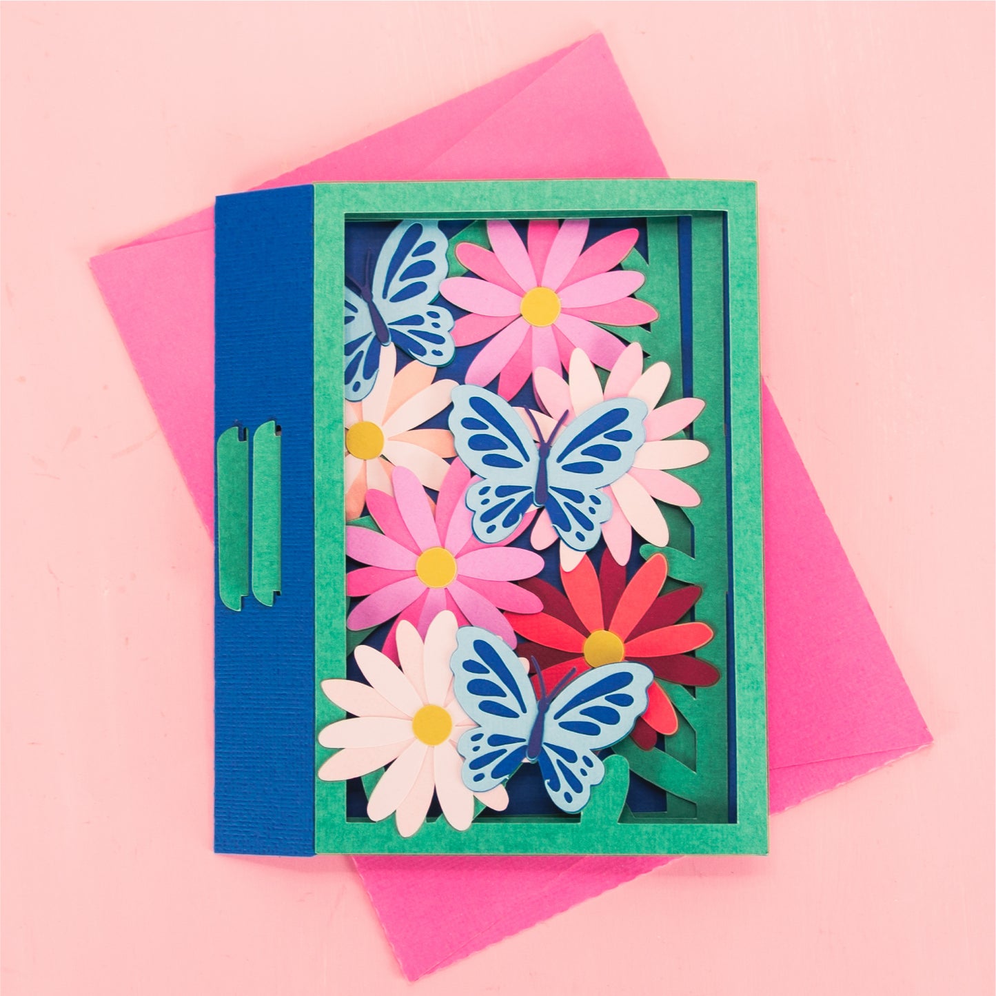 Daisies and Butterflies Card - 3D Card SVG