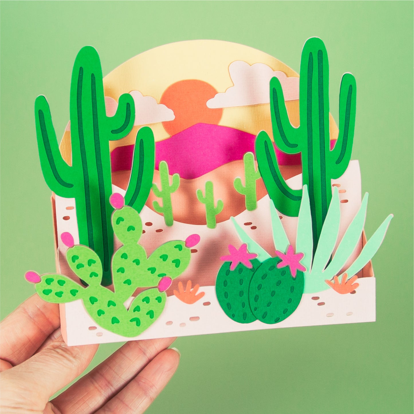 Western Desert Scene Card - 3D Card SVG