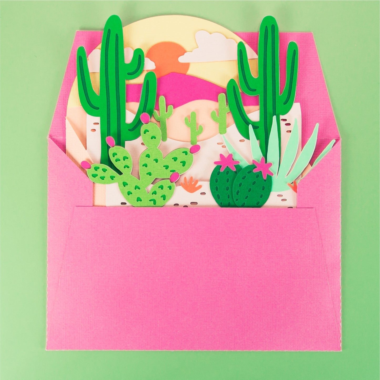 Western Desert Scene Card - 3D Card SVG