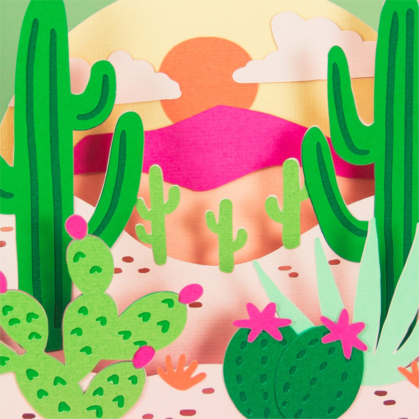 Western Desert Scene Card - 3D Card SVG