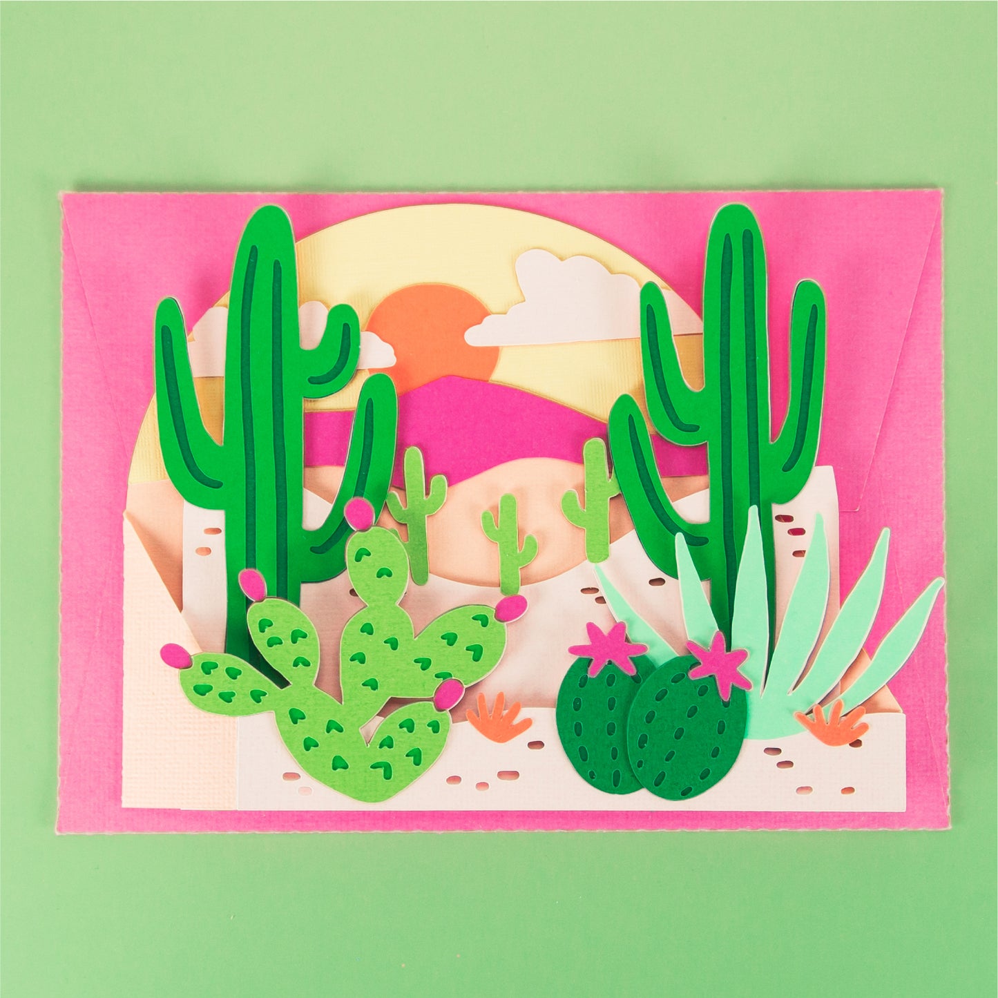 Western Desert Scene Card - 3D Card SVG