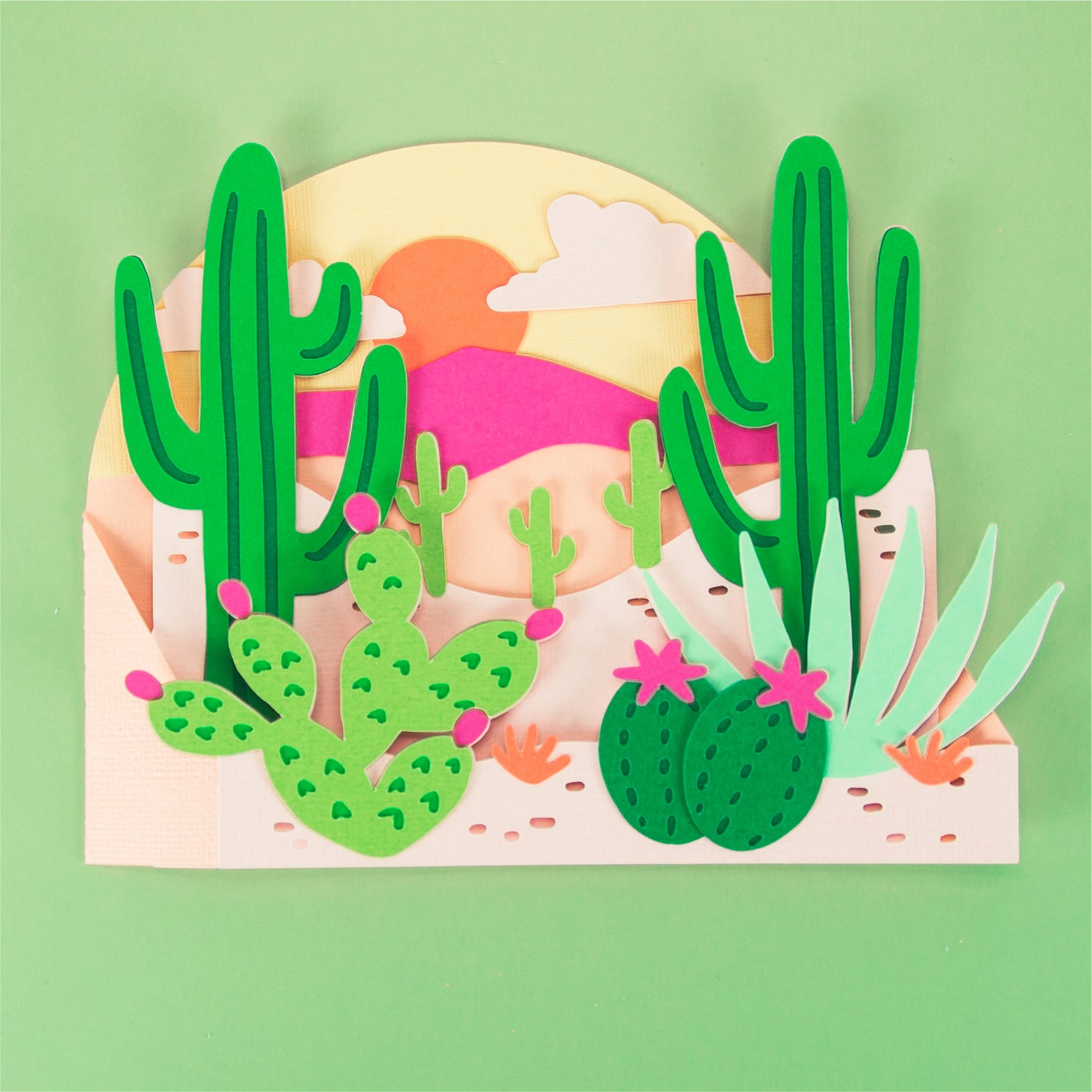 Western Desert Scene Card - 3D Card SVG