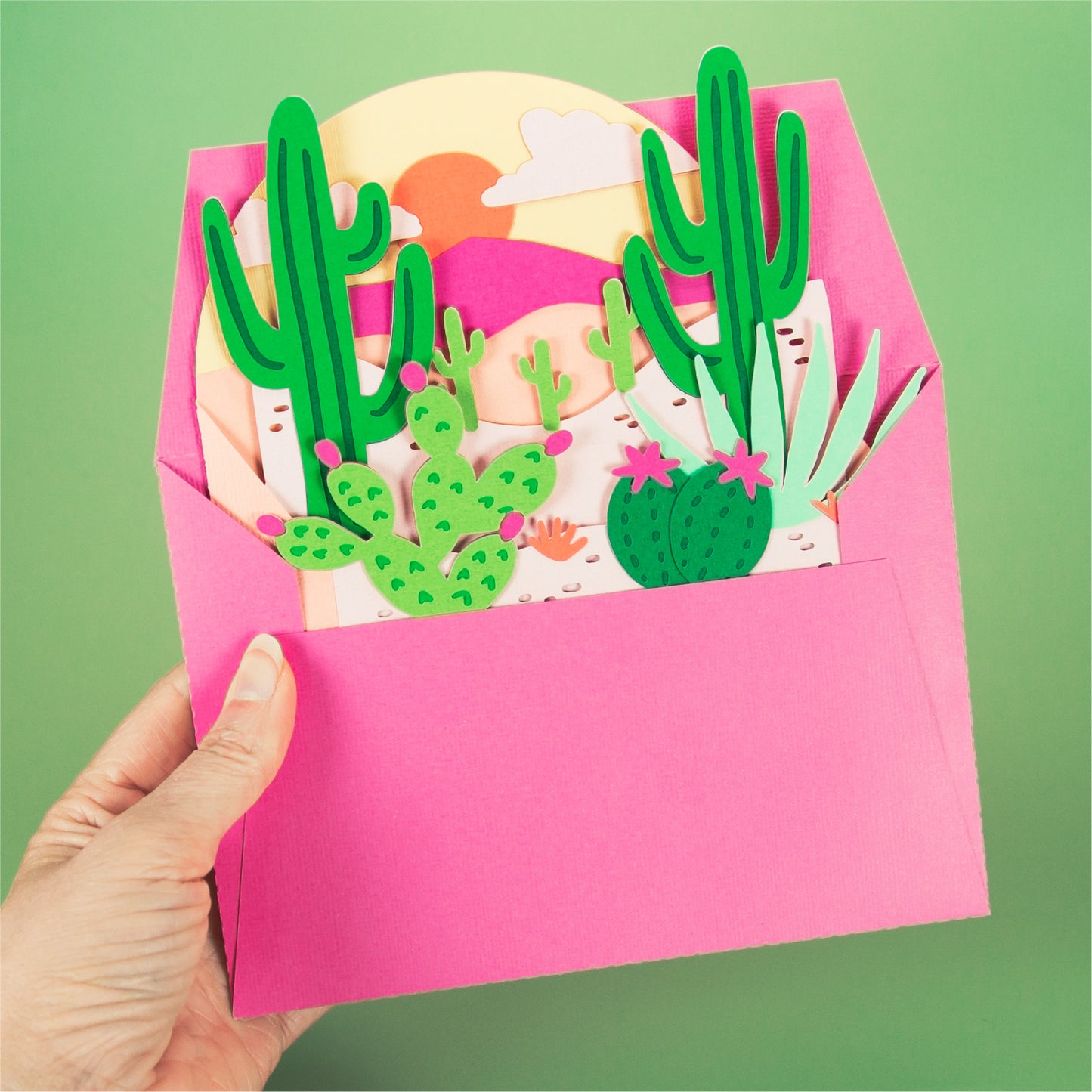 Western Desert Scene Card - 3D Card SVG