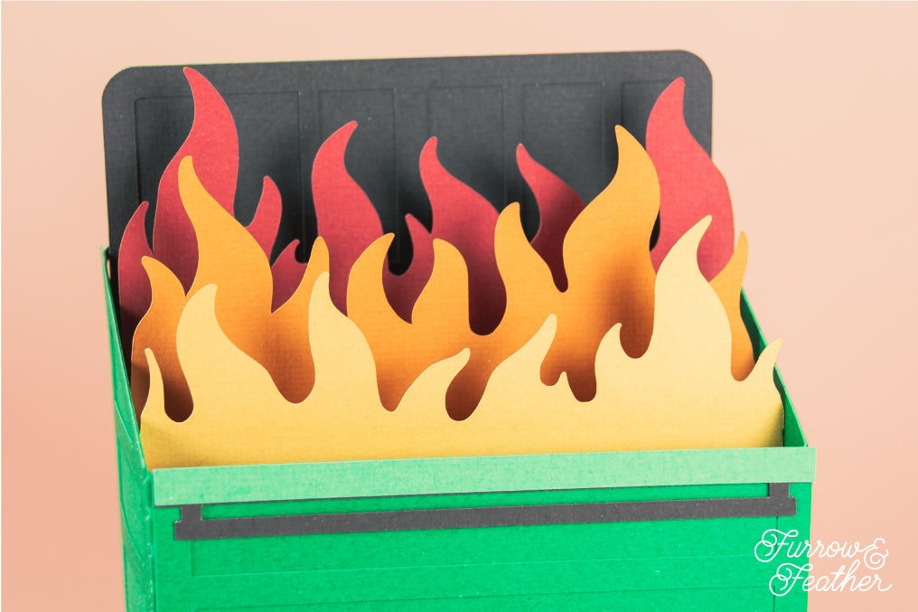 Dumpster Fire Card - 3D Funny Card SVG