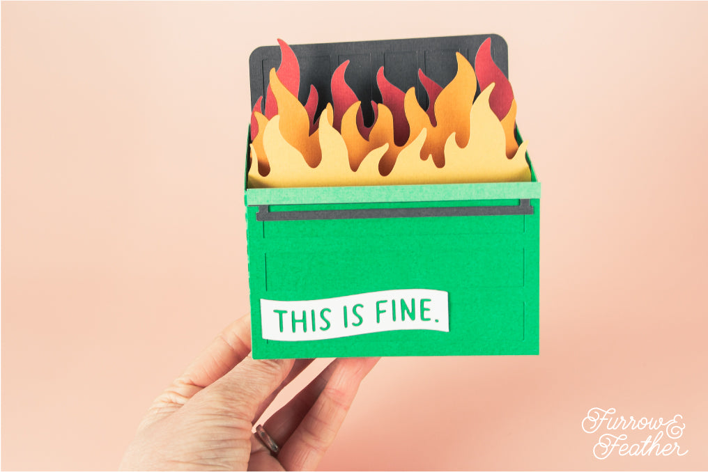 Dumpster Fire Card - 3D Funny Card SVG