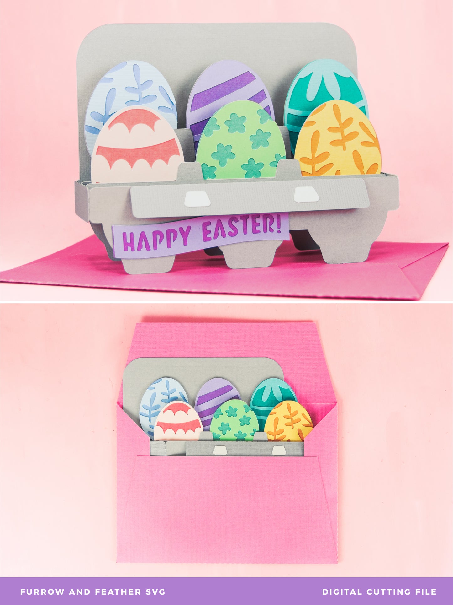 Easter Egg Carton Card - Easter Card SVG