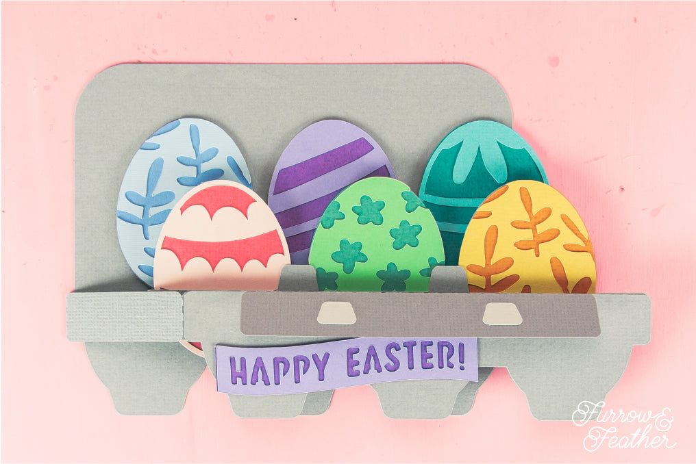 Easter Egg Carton Card - Easter Card SVG