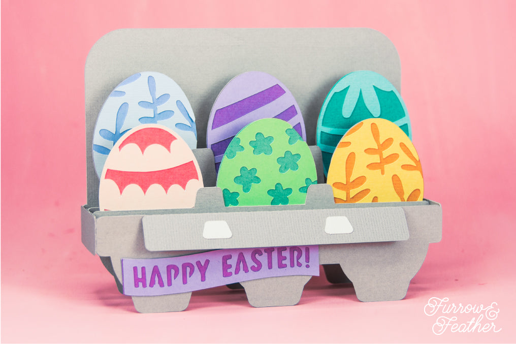 Easter Egg Carton Card - Easter Card SVG