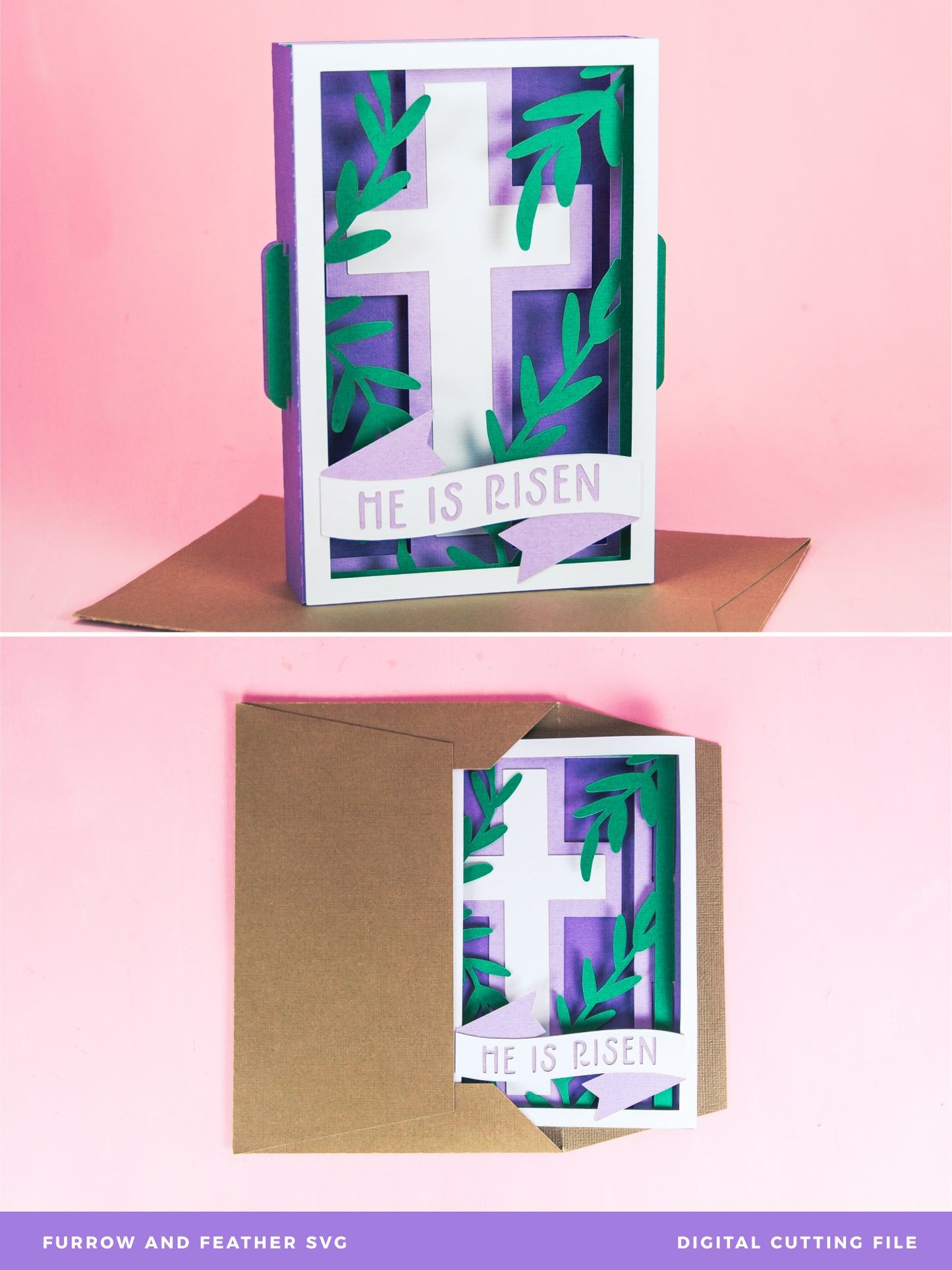 He is Risen - Religious Easter Card SVG