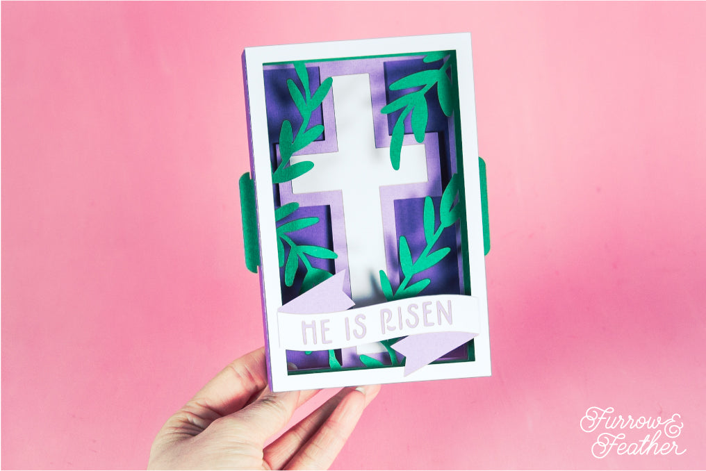He is Risen - Religious Easter Card SVG