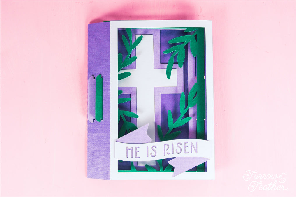 He is Risen - Religious Easter Card SVG