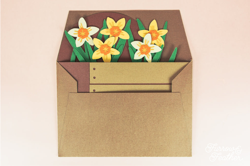 Garden Box with Daffodils Card - Spring Card SVG