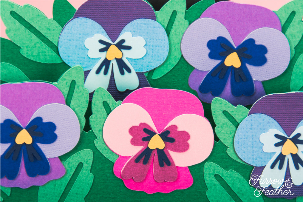 Garden Box with Pansies Card - Spring Card SVG