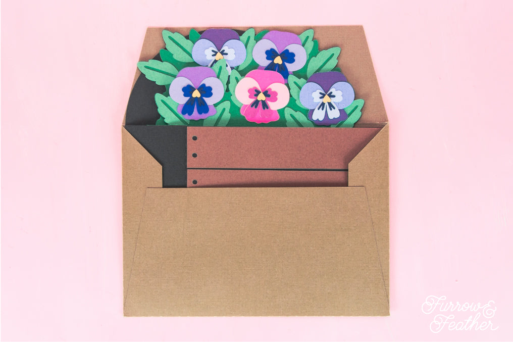 Garden Box with Pansies Card - Spring Card SVG