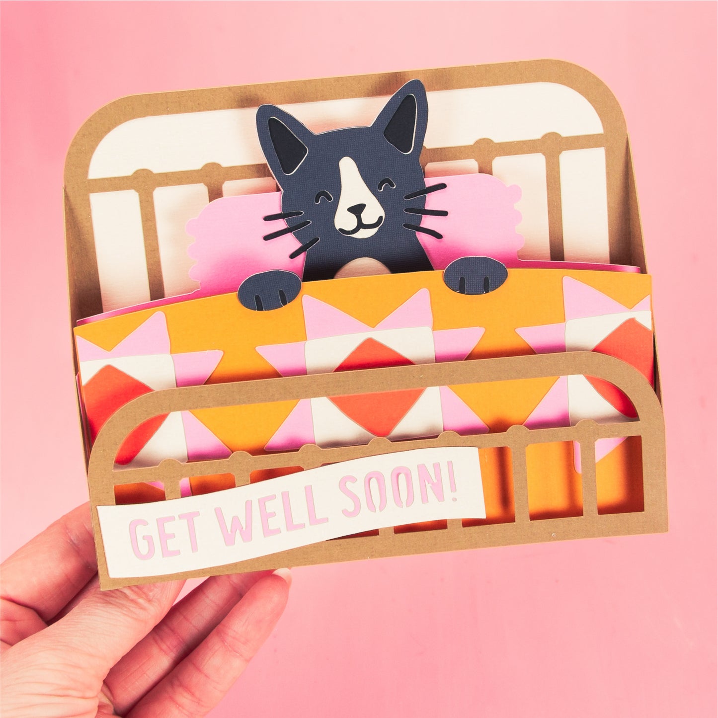 Get Well Soon Cat Card | Sympathy Card SVG