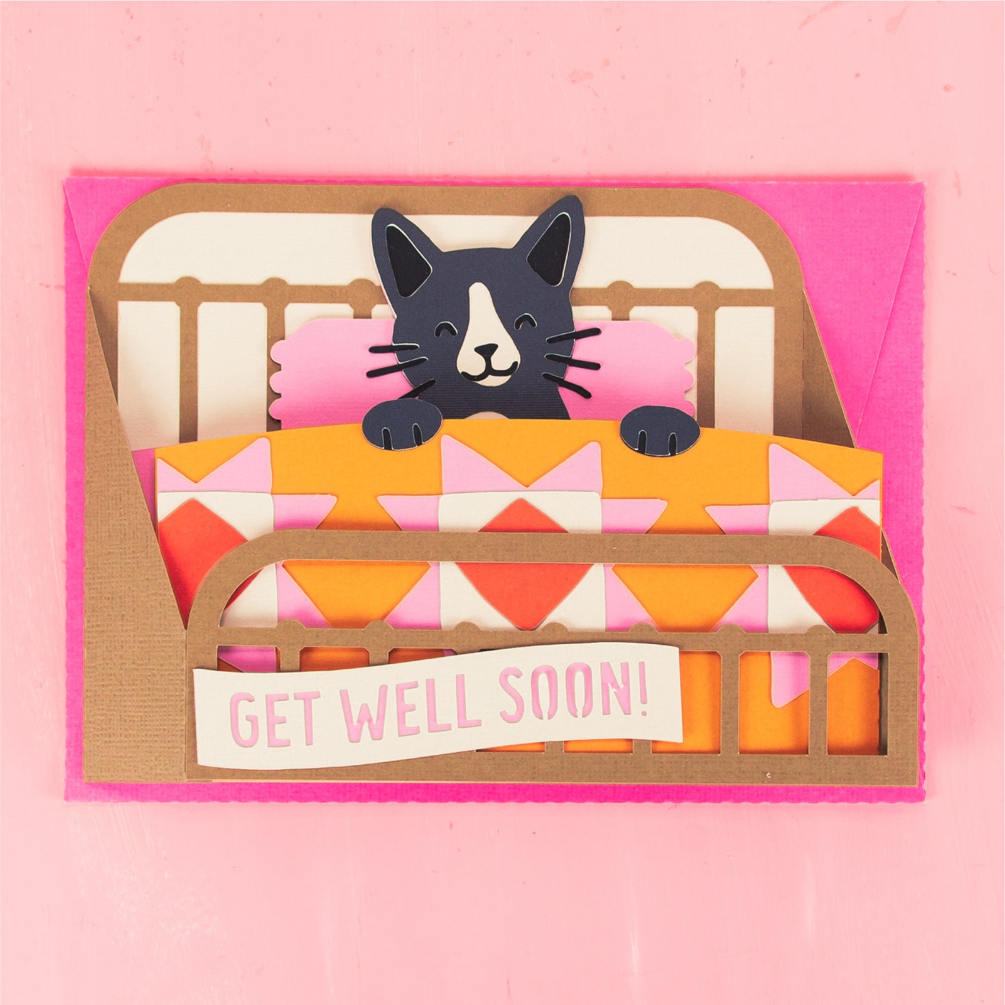 Get Well Soon Cat Card | Sympathy Card SVG