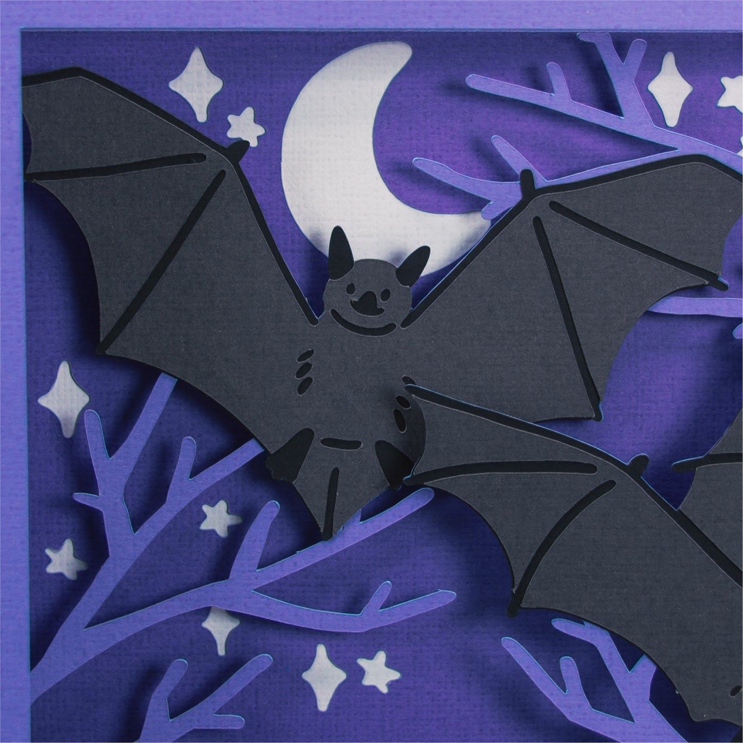 Halloween Bats Card - 3D Halloween SVG