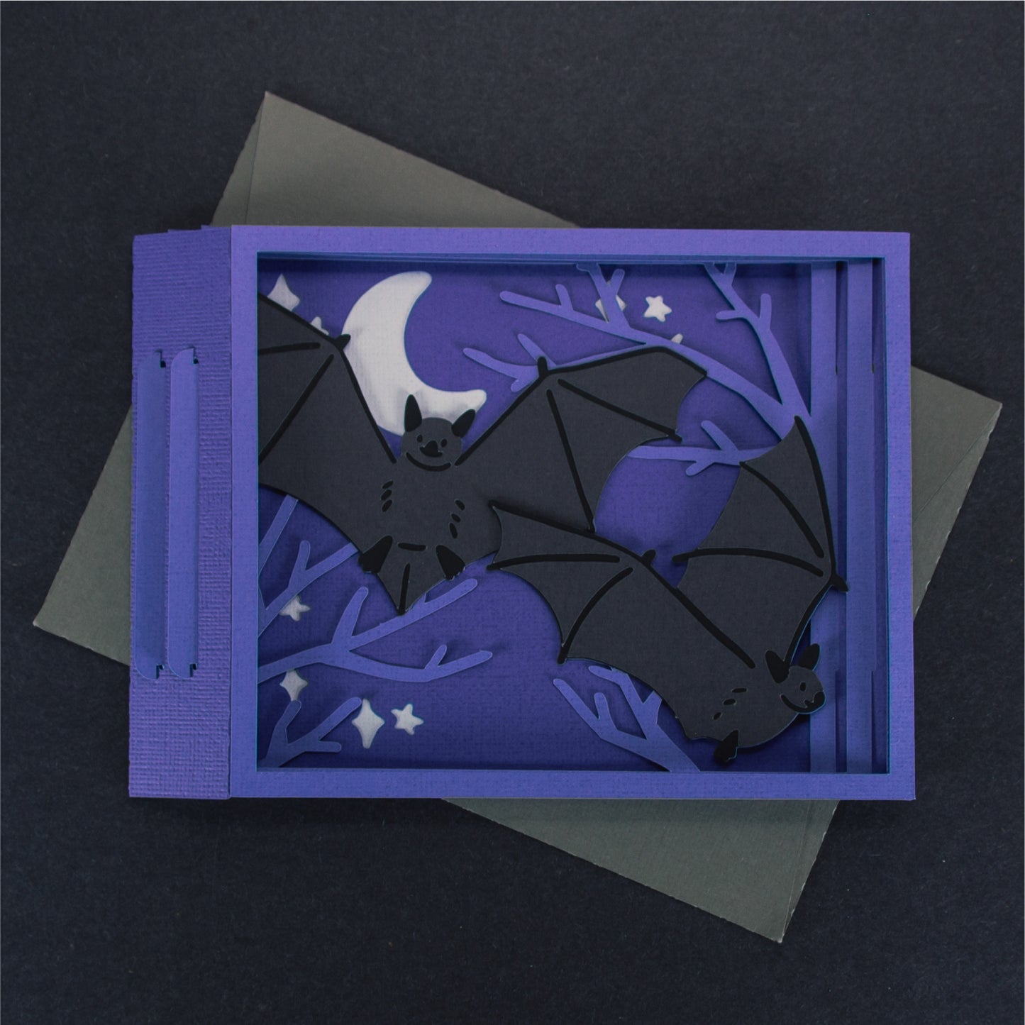 Halloween Bats Card - 3D Halloween SVG