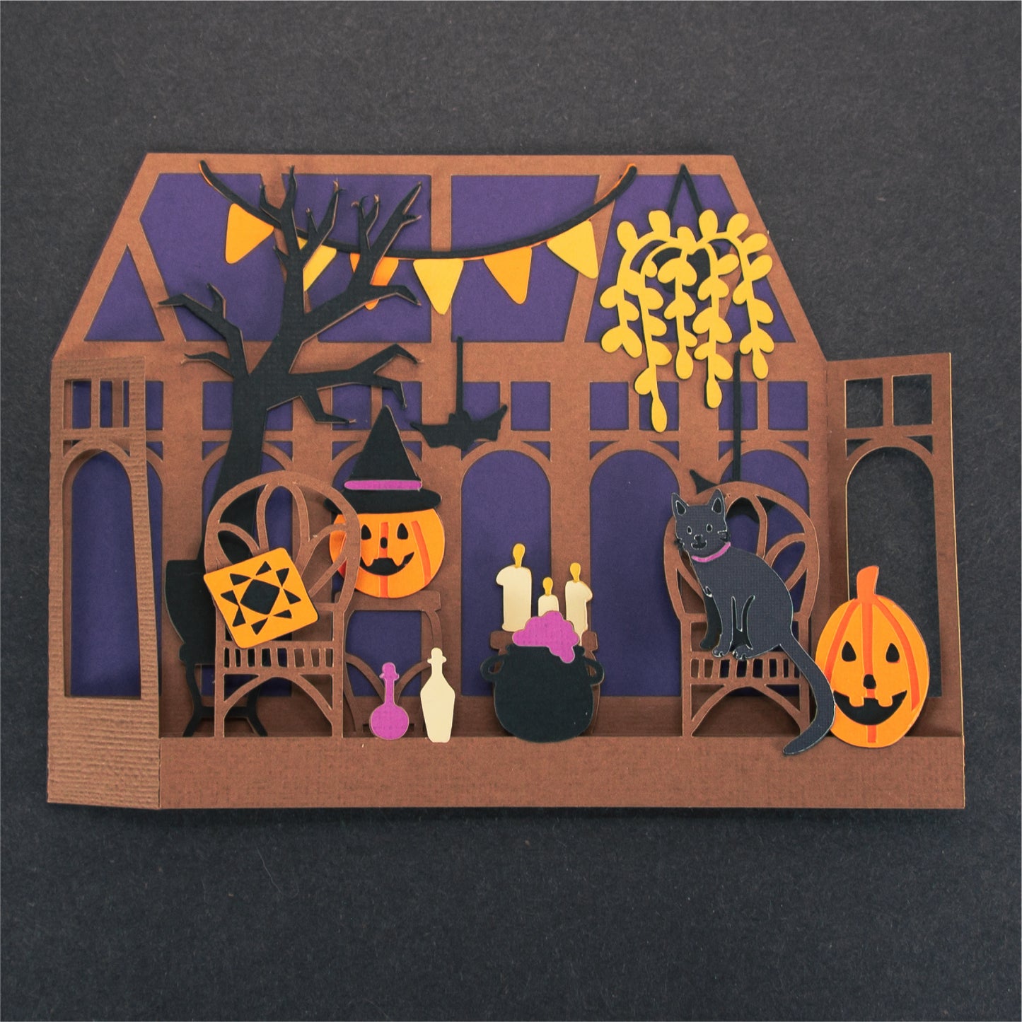 Halloween Sunroom Card - 3D Autumn Card SVG