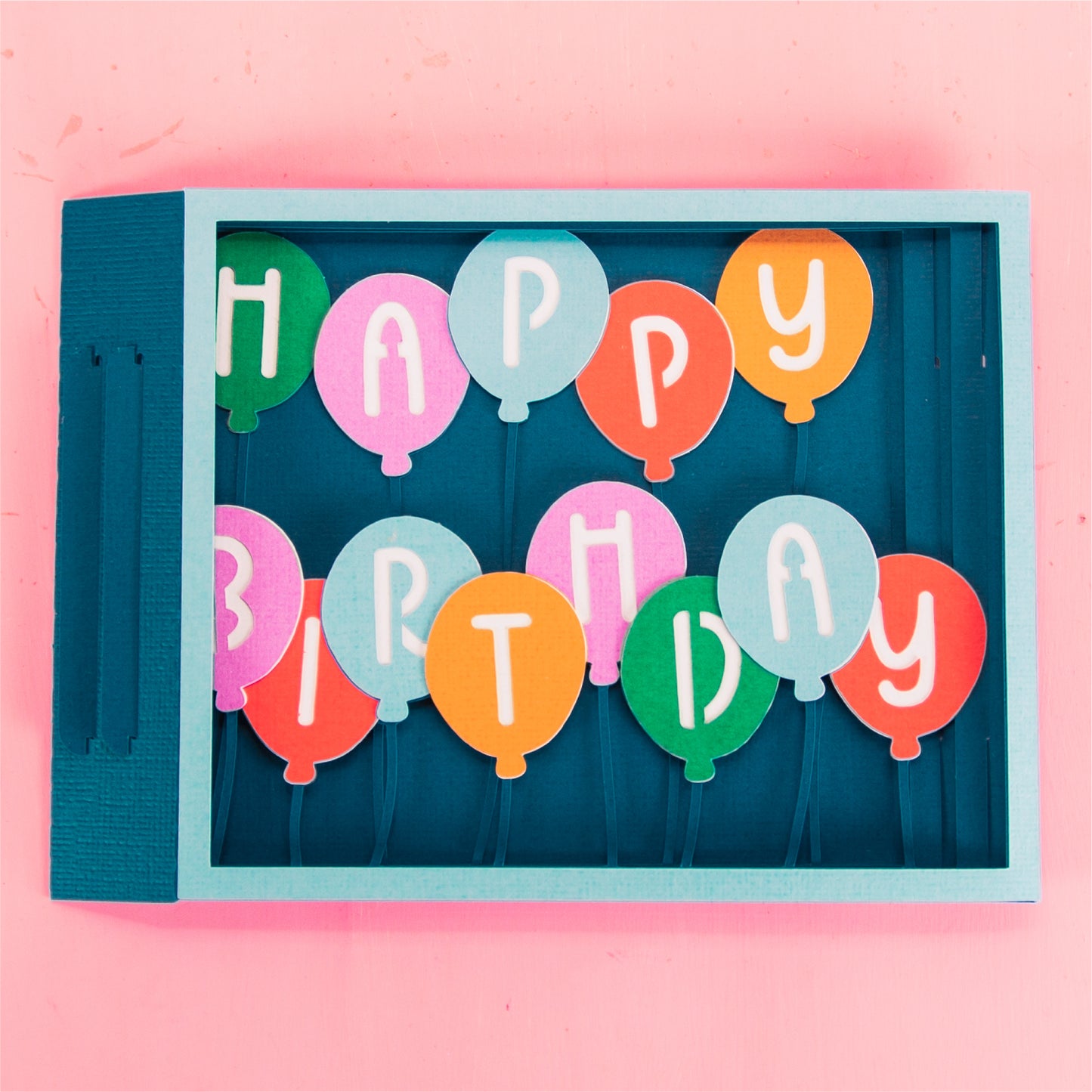 Happy Birthday Balloons Card - 3D Birthday Card SVG
