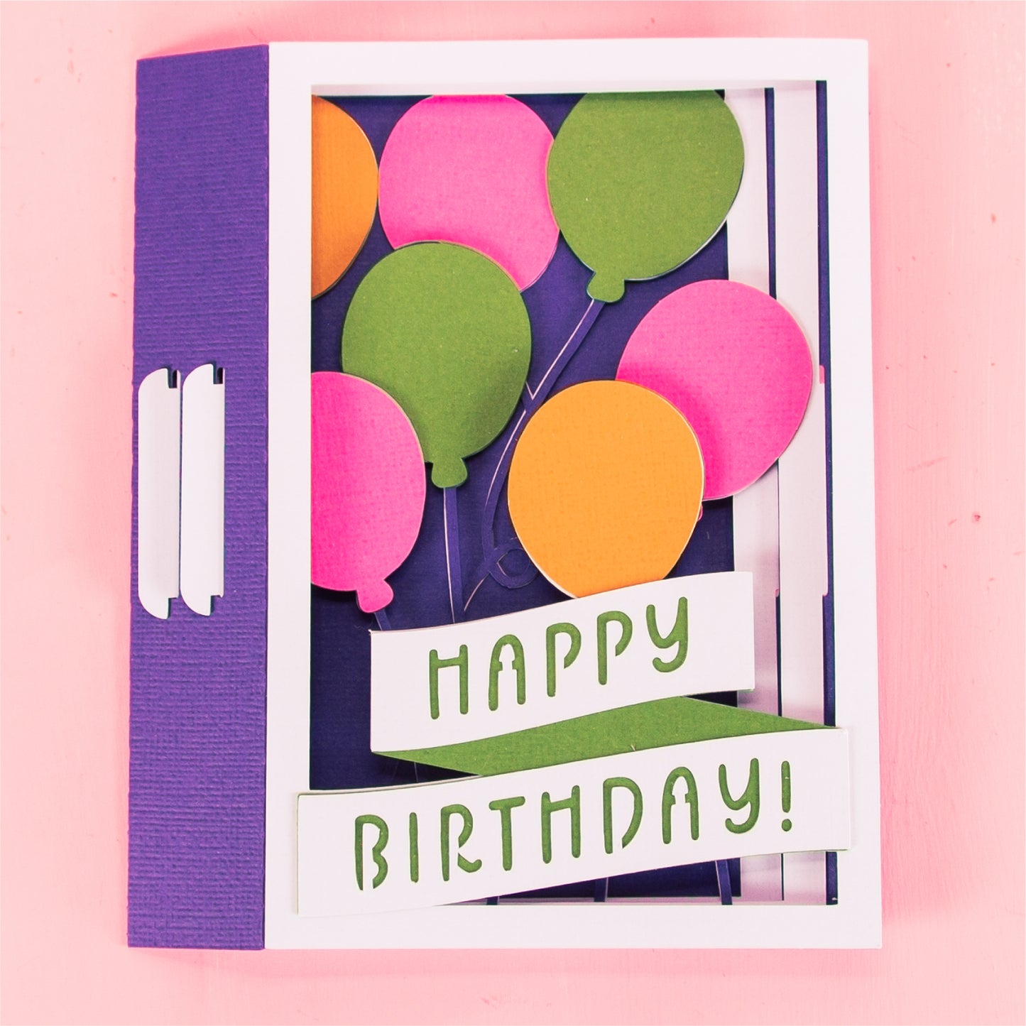 Happy Birthday Layered Balloons Card - 3D Birthday Card SVG
